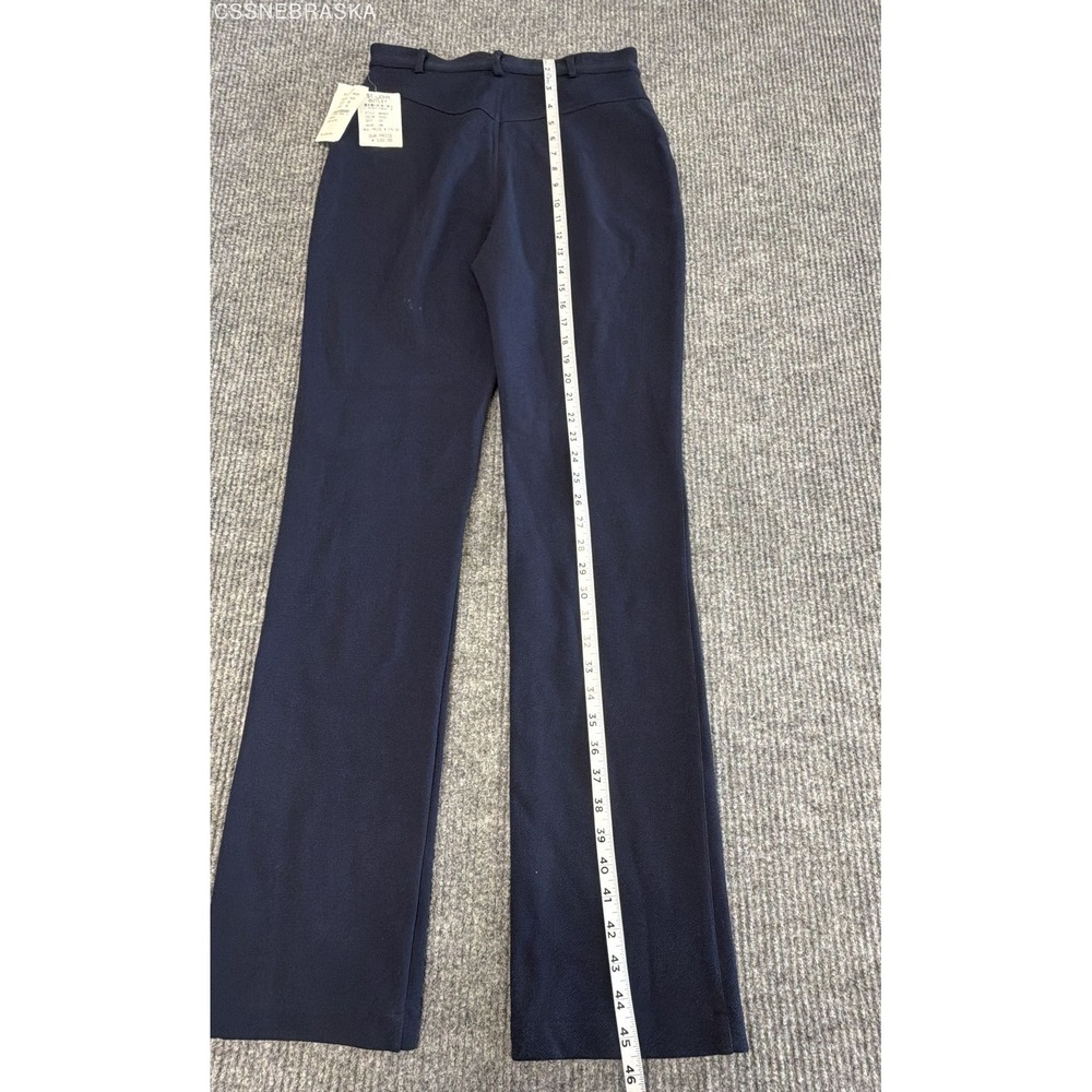 Vintage Y2K St. John Women's Navy Blue Cotton Side Zip Wide Leg Pants Sz 6 NWT - Picture 7 of 9